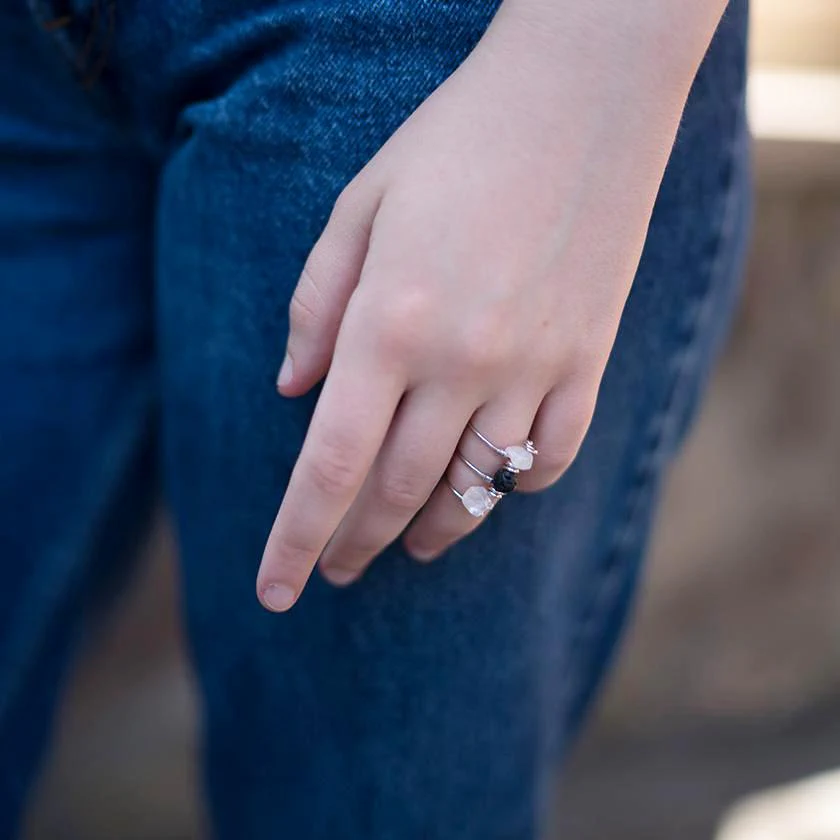 Rose Quartz Triple Wrap Diffuser Ring - Image 5