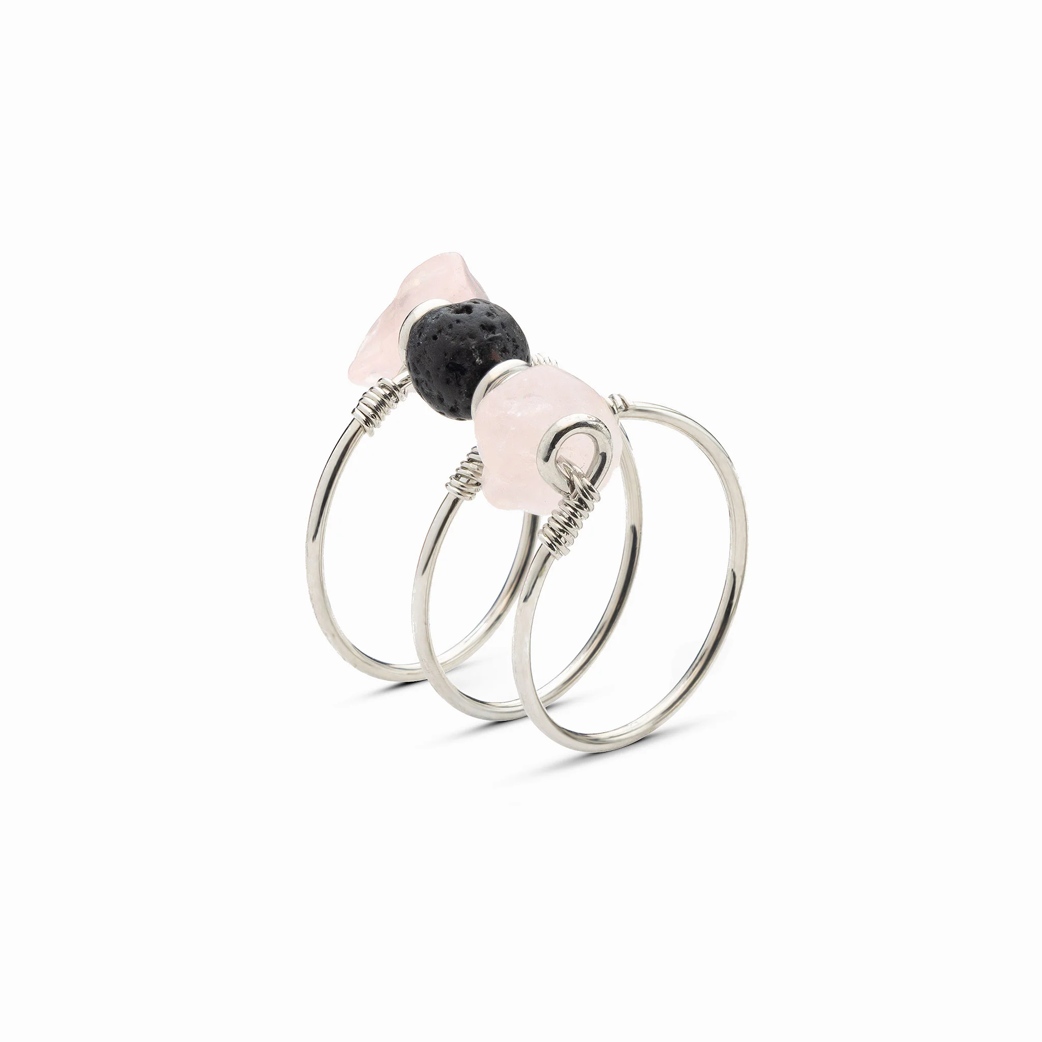 Rose Quartz Triple Wrap Diffuser Ring - Image 7