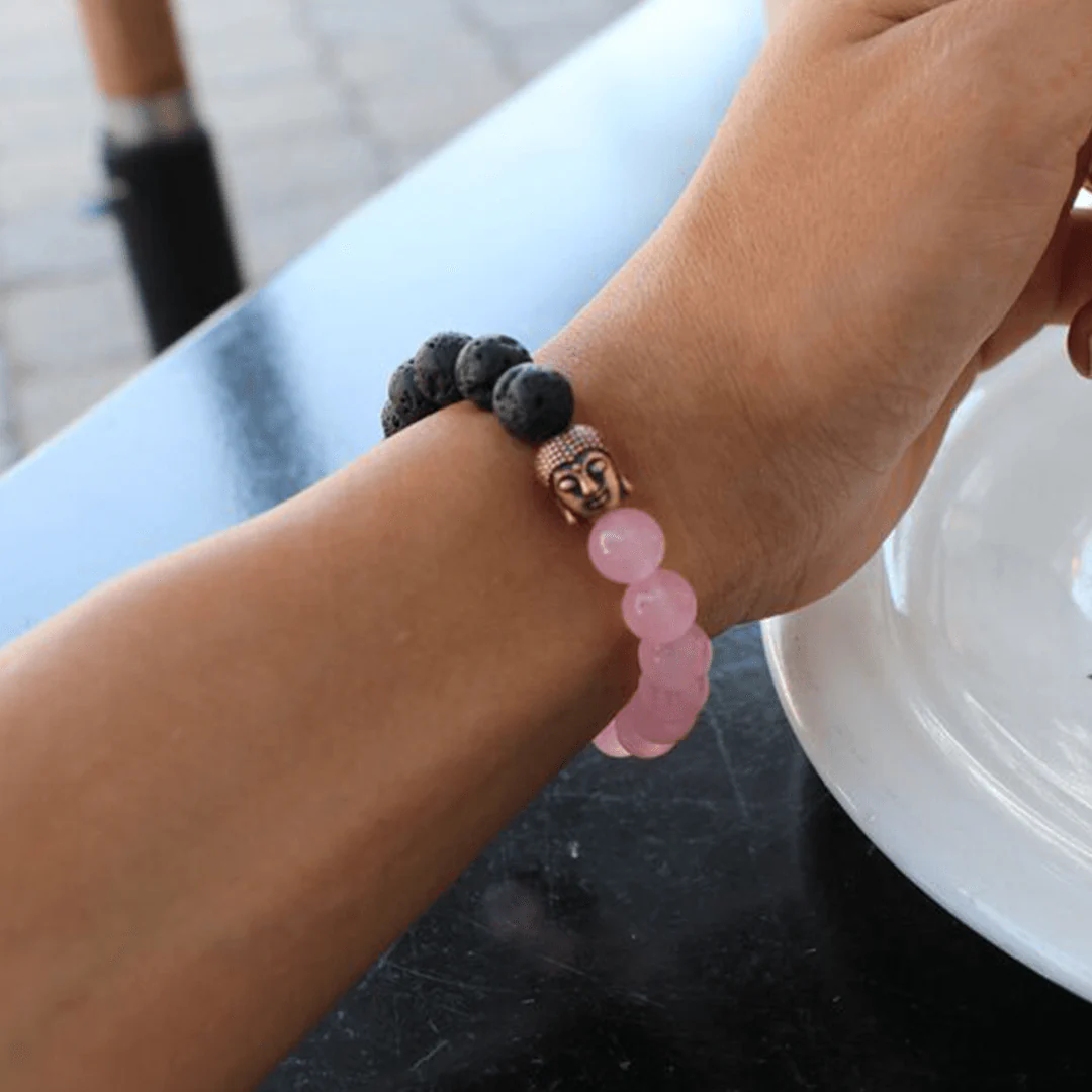 Rose Quartz Buddha Diffuser Bracelet - Image 7